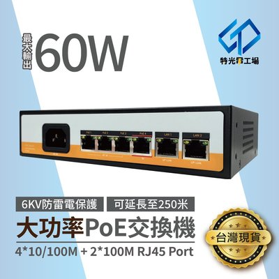 網路線延長器 POE交換器 網路交換機 60W 攝影機 Switch 網路設備 網路孔 RJ45 交換機