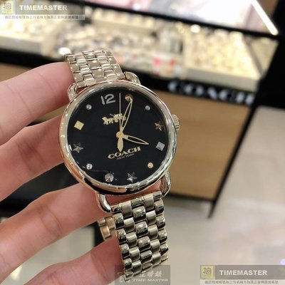 COACH手錶,編號CH00034,36mm金色圓形精鋼錶殼,黑色簡約錶面,金色精鋼錶帶款,火熱時尚!, 本季新款!