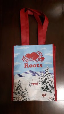 Roots   限量冬季小木屋 環保防水購物袋~小袋~150元含運