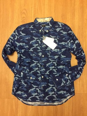 [暖心價] [新品]日本 Boycott 全新 海軍藍 迷彩 長袖厚襯衫 全新尺寸:3 (約台灣M)