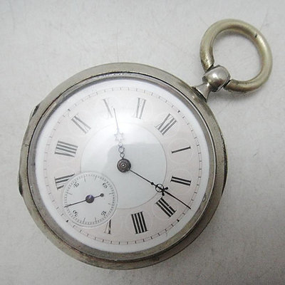【timekeeper】 1890年瑞士製Gedeon Thommen鑰匙上鍊鎳銀精雕三門懷錶(免運)