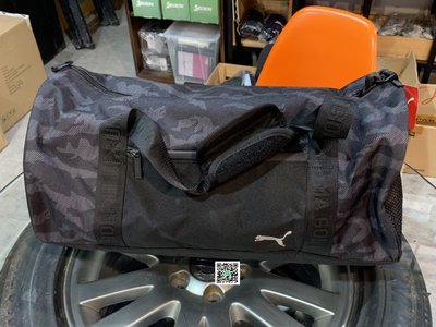全新 Puma Golf 多功能收納袋 高爾夫衣物袋 旅行袋 運動包 手提袋 圓桶型 外出必備 迷彩黑