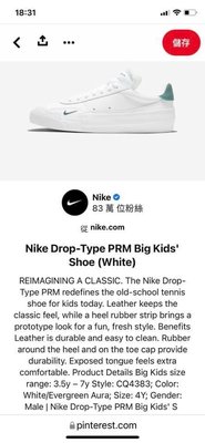 Nike 全新大童休閒運動鞋22.5公分不分男女