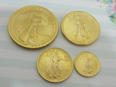 1987年美國自由女神聖高登斯鷹洋金幣一套4枚 限台北市自取不郵寄