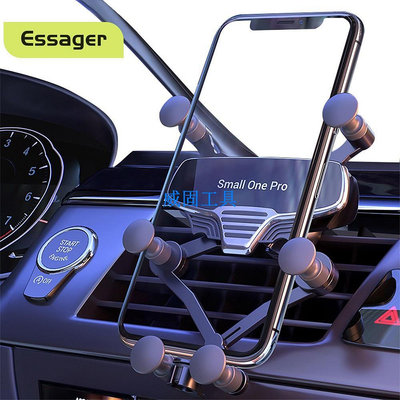 Essager重力汽車手機支架適用iP12系列小米mi手機通用風孔支架在汽車支架夾架中用於手機