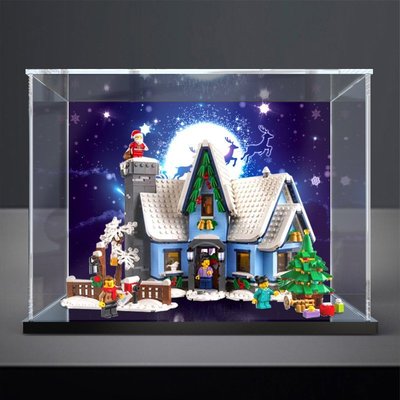 亞克力展示盒適用樂高10293冬季村莊圣誕老人駕到 透明手辦收納盒正品促銷