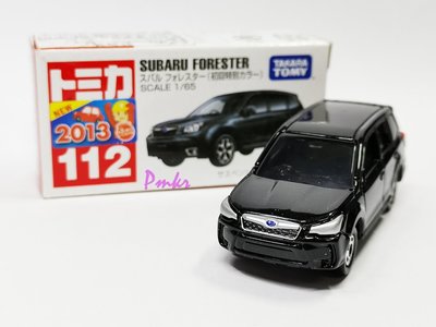 【V】 TOMICA No.112 - Subaru Forester 初回 黑色 速霸陸 森林人 四代 新車貼紙