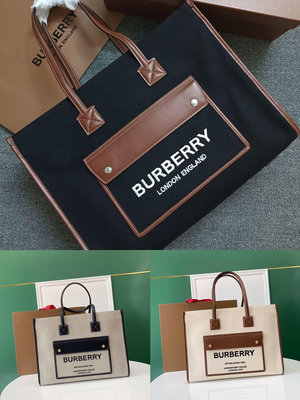 BURBERRY 頂級Freya意大利精製大號托特包手提包斜挎包 品牌Horseferry印花 可調式肩帶 附購證