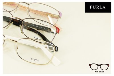 【My Eyes 瞳言瞳語】Furla 義大利品牌 黑白雙色金屬光學眼鏡 歐風典雅質感 專業又好看 (VU4283)