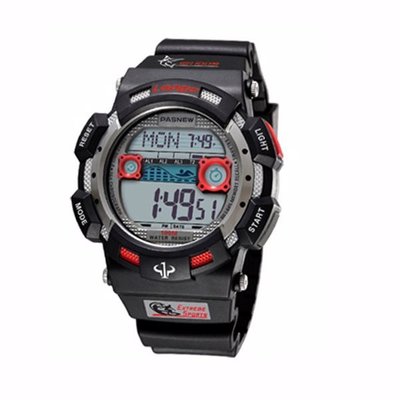 【PASNEW】運動雙顯電子行針手錶 /49mm/PLG-1002D紅