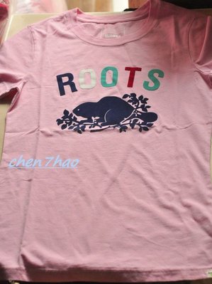 🇨🇦款📢特價推薦🎉加拿大 Roots 女款 粉色 經典 海狸 字母LOGO 短T 棉T 短袖 T恤 (S)