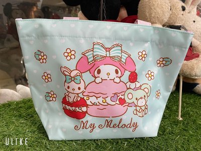 菱楓本舖~日本Sanrio三麗鷗家族之美樂蒂圖騰可愛漢堡美樂蒂及他的朋友手提袋,購物袋,便當袋