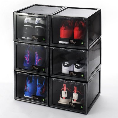 【熱賣下殺】AJ鞋盒透明鞋子收納神器鞋柜亞克力磁吸家用翻蓋高幫籃球鞋收納盒