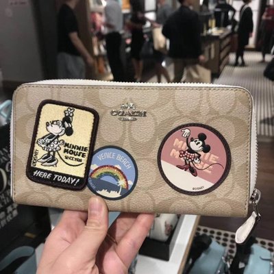 （Outlet特惠）COACH 29380 新款女士Disney系列米奇拉鏈長夾 手拿包 附購買證明