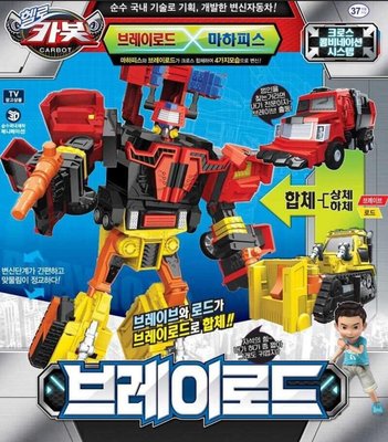 可超取🇰🇷韓國境內版 衝鋒戰士 HELLO CARBOT 紅色卡車+黃色推土機 二合一 合體 變形 機器人