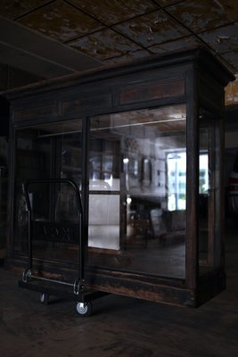大型玻璃展示櫃 四面光 日治時期 西裝店 台灣檜木 64.5*167*高139公分