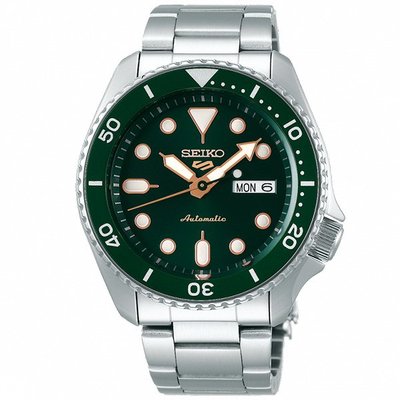 【台南 時代鐘錶 SEIKO】精工 5 Sports 綠水鬼 SRPD63K1 鋼帶 潛水錶 機械錶綠/金針42.5mm