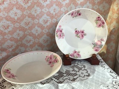 ~~凡爾賽生活精品~~全新日本進口LAURA ASHLEY粉紅色玫瑰花瓷器造型餐盤組.水果盤組~日本製(2個一組)