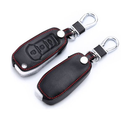 汽車真皮鑰匙包 適用於福特F-150 250 探索者Ranger KA Fiesta 汽車鑰匙套真皮鑰匙3個按鈕固定鍵-概念汽車