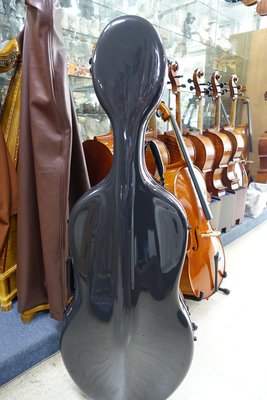 皇家樂器~全新進口大提琴碳纖盒(黑碳色)特價供應
