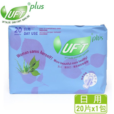 【巧婦樂】UFT草本香氛 涼感蝶翼衛生棉日用一包 24CM