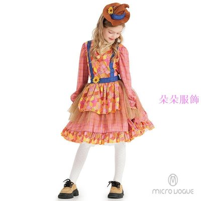 萬聖節服飾兒童 稻草人 洋裝 3件套 服裝 造型服裝 表演服 COS 角色扮演服 cospaly服裝 變裝 女僕裝