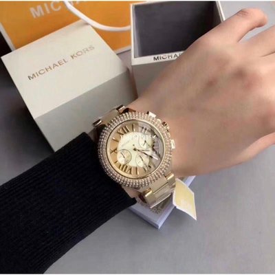 MICHAEL KORS /MK5902/水鑽點綴羅馬數字手錶(金/)/MK正品女款手錶