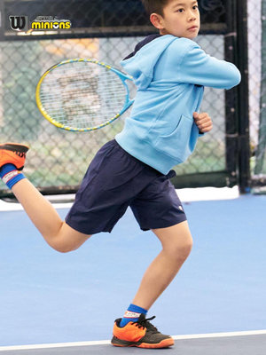 Wilson威爾勝官方小黃人聯名款青少年兒童訓練單人初學拍網球拍
