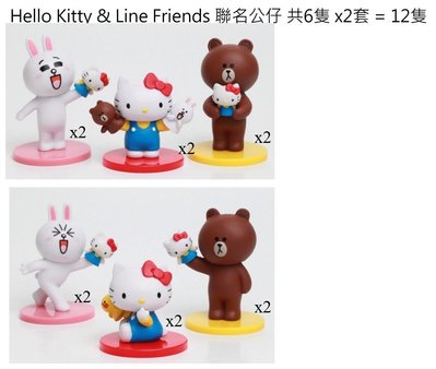 森永 Hello Kitty Line Friends 凱蒂貓 筆套 熊大 兔兔 饅頭人 場景 半價 共26隻