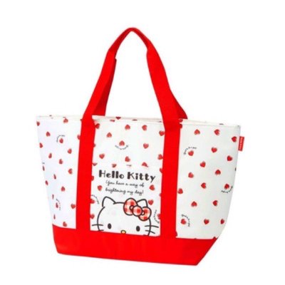 正版授權 日本帶回 三麗鷗 HELLO KITTY 凱蒂貓 手提保冷袋 保冷袋 手提袋 肩背袋 購物袋 卡通袋 收納袋 野餐袋 提袋 袋子