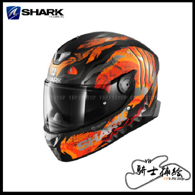 ⚠YB騎士補給⚠ SHARK SKWAL 2 IKER 消光 黑橘銀 KOS 全罩 安全帽 眼鏡溝 內墨片 LED