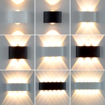 LED戶外壁燈過道防水室外墻燈北歐現代簡約露臺走廊庭院鋁材燈具