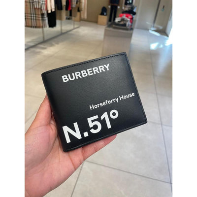 BURBERRY 座標印花小牛皮對開8卡短夾 80649271