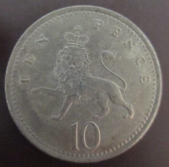 ~ENGLAND 英國 10PENCE 10便士 1992年 錢幣/硬幣一枚~