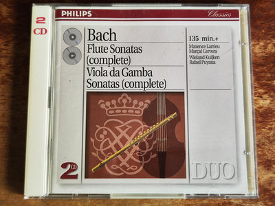 Larrieu Cervera Kuijken Bach Flute Sonatas Viola Da Gamba Sonatas 2CD Philips