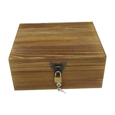 實木帶鎖復古收納盒定制長方形大小號木盒子定做木質包~特價