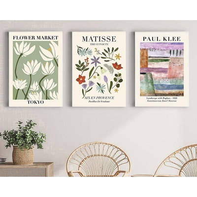 馬蒂斯海報花卉市場帆布畫 Paul Klee 畫廊圖片牆壁藝術裝飾