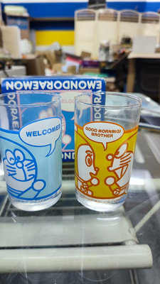 日本正版 哆啦A夢 哆啦美 水杯印花杯玻璃杯大塚硝子 昭和古