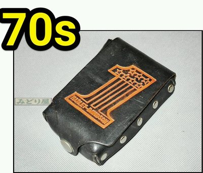 【旅人 tai 】早期國外帶回~  70年代Harley-Davidson 哈雷初期黑色真皮煙盒腰包 檢 香菸盒 隨身包