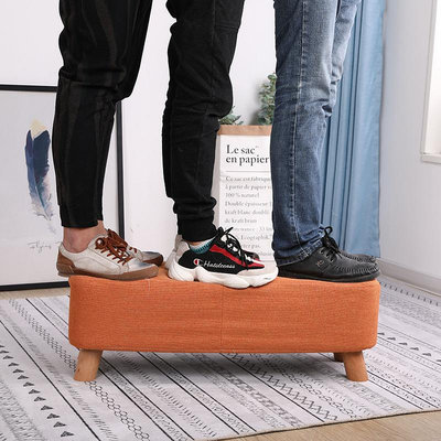 實木換鞋凳家用門口時尚創意矮凳客廳沙發凳布藝臥室床尾凳長凳子