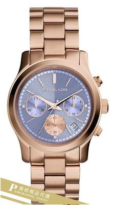 雅格時尚精品代購Michael Kors 經典手錶 經典玫瑰金紫羅蘭不鏽鋼手錶 MK6163 美國正品