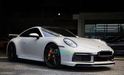 新款保时捷911改装小包围Porsche992改装Techart碳钎维前唇前铲----請詢價
