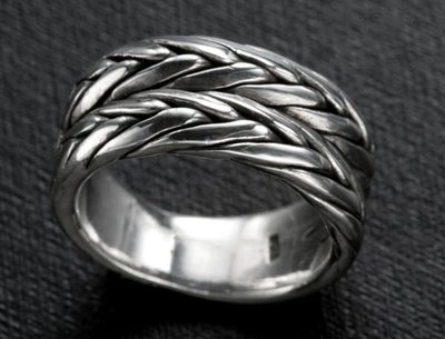 【創銀坊】民族風 繩編 925純銀 戒指 編織 日本 手工 設計 波希米亞 Tiffany 印地安 戒子(R-1103)