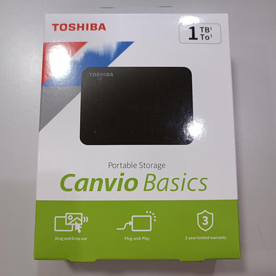 全新TOSHIBA 東芝 Canvio Basics 1TB 2.5吋 行動硬碟-高雄自取深夜秒殺款！