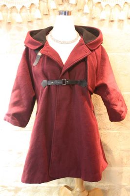 【性感貝貝1館】Bloomy 韓國製 酒紅色軍裝風衣大衣外套，英國Burberry風格