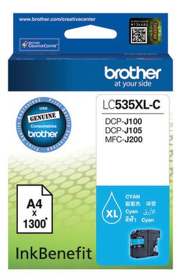 兄弟Brother LC535XL-C全新原廠藍色墨水匣 DCP-J100/J105/MFC-J200