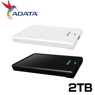 [保固公司貨] ADATA 威剛 USB3.0 行動硬碟 2TB 黑色/白色 (AD-HV620-2TB)