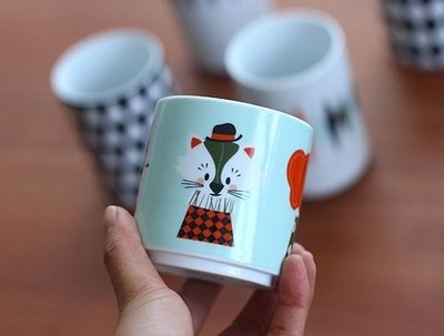 鄉村雜貨小市集＊zakka 可愛清新繪圖森林小動物陶瓷杯水杯茶杯（sale出清）