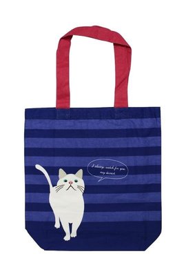 【噗嘟小舖】現貨 日本 TAACHAN 貓咪 手提包 藍色 A4可放 手提袋 肩背包 臭臉貓 不屑臉貓 跩貓 購於日本