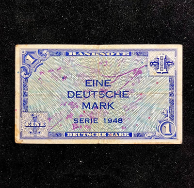 聯邦德國西德1948年初版1馬克 美占區行 歐洲紙幣 錢幣 紙幣 紙鈔【悠然居】40